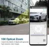 ハンティングトレイルカメラLSビジョン4Kソーラーカメラ4G SIMカード8MP 10xzoom屋外WiFiカメラデュアルレンズとPIR検出ヒューマン追跡安全カメラQ240321