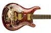 Dragon 2000 #30 Rosso Flame Maple Top Guitar elettrico senza tastiera, tremolo a doppio bloccaggio, rilegatura del corpo in legno