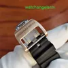 Crystal Automatic Wrist Watch RM Wristwatch RM07-01 Hålig ut urtavla med Diamond Inlaid Black Lips Womens Automatisk mekanisk schweizisk berömd klockklocka