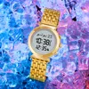 Wristwatches AL-FATIHA/AL SALAH Alloy Azan Watch Muslim Wristwatch With Backlight Hijri Calendar English Arabic Islamic WF-14