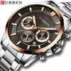 Reloj Hombres Luxury Brand Curren Quartz Chronograph Watches Men Causal Clock Stainless Steel Band Watch Auto Date220i302m