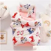 Bedding Sets 3Pcs Cartoon Cotton Crib Linen Kit Baby Coral Fleece Set Includes Pillowcase Bed Sheet Duvet Er Without Filler Cp11 24030 Otb4M