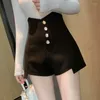 Pantaloncini da donna Pantaloni corti a vita alta sexy da donna da indossare abiti di design stile coreano estivo nero streetwear classico XL