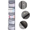 Sacos de armazenamento 5 compartimentos pendurado saco de parede rolando organizador de casa bolsos cabides de armário para ornamento de armário tecido não tecido