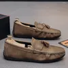 أحذية غير رسمية الرجال متسكعون من الجلد عالي الجودة ينزلق moccasins