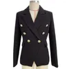 Abiti da donna Moda Primavera Autunno Donna Midnight Navy Doppiopetto Slim Blazer Office Lady Giacca casual Cappotto Vestiti per ragazza Regalo Bla14