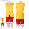 Cosplay Anime Costumes Monkey D. Luffy Cosplay kom till St Hat Boy för för två år sedan med en Tank Top Uniform full uppsättning av Halloween Carnival Setc24321