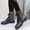 Boots 'Blue Moon och Sun' 3D Printed Mönster Plus Size Fashion Print Women's Boots