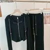 Work Dresses Fashion Tracksuit Two Piece Sets Womens Outfits Long Sleeve Hooded Zipper Coat Tops High Waist Wide Leg Pants Suit Korean Set