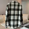 Women's Blouses 2024 Spring American Retro Layering Artifact Brushed Plaid Shirt For Women