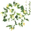 装飾的な花2 PCS人工ブインズモーニンググローリーリースハンギンググリーン植物母