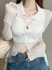 Women's Knits Women Solid All-match Long Sleeve Top Elegant Sun Protection Thin Cardigans 2024 Spring Mujer Y2k Hollow Out Outwear