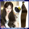 Extensions Flat Tip Hair Extensions Remy 100% Human Hairpieces Straight Keratin Tip Hair Extensions For Salon Pre Bonded Hairwigs 1g/Strand