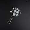 Klipy włosów jeden Pieściaste Pearl Flower Pin Bride Wedding Aolly Akcesoria Kościołów