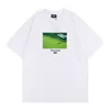 Designer Kid Purpose 22ss Football Field Slogan inspirador impresso em torno do pescoço American Street manga curta Tee