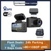 Car DVR DVR DVR Dashcam 4K Gps Wifi 24H Moniteur de stationnement Dash Cam pour caméra Mini Para Coche avant et arrière double enregistreur vidéo Otwlz