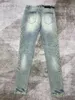 Мужские джинсы, поступление 2024 года, узкие джинсовые брюки с вышивкой крестиком, уличная одежда, модные синие мужские брюки-карандаш с градиентом