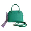 High quality pure hand-stitched malachite green fashion color premium women's leather bag Bao Lai Bag shoulder leather for women