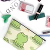 Sacs à cosmétiques motif grenouille mignonne trapézoïdale, sac de rangement Portable pour maquillage quotidien, étui pour voyage, bijoux de toilette