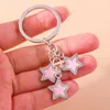 Keychains Aihua Exquisite Shinning Crystal Five-pointed Stars For Women Handbag Car Key Holder Vacation Party Jewelry Gifts