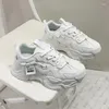 Scarpe casual da donna Primavera e autunno 2024 Sneakers bianche con suola spessa per tutte le partite