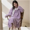 Этническая одежда 2024, пижамы в китайском национальном стиле с вышивкой, женские пижамы кораллового цвета, Veet, ночная рубашка с длинным рукавом, плотная, осенне-зимняя, свободная, Drop Otabv