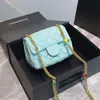 CC Borse di marca di lusso a tracolla da donna classica mini patta gemma quadrata catena di metallo dorato borsa a tracolla Shoudler Sacoche Desi Jgxkw