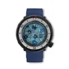 Relógio mecânico modificado 45mm pode caixa azul mostrador embutido pulseira de borracha azul com movimento NH35