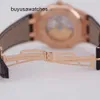 كلاسيكي AP Wristwatchroyal Oak 15400or رجال الساعات الوردية الذهب الأسود الوجه التلقائي الميكانيكي السويسري الشهير سويس