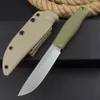 High Quality H3887 High End Straight Knife 14C28N Stone Wash Blade Full Tang Kraton Handle Outdoor Camping Hiking Survival Knives with Kydex