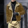 Men's Jackets For Men Fashion Winter Coat Lapel Long Sleeve Padded Leather Jacket Vintage Thick Sheepskin Male