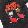 T-shirt popolare per coppia casual americana di High Street a maniche corte con scollo rotondo e figura di cartone animato di San Michele