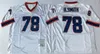 Vintage Football 12 Jim Kelly Jersey 34 Thurman Thomas 78 Bruce Smith 83 Anders Reed 32 OJ Simpson 35 -årsjubileum 1960 1994 XXV Retro sydd för Sport Fans High/Top/Top