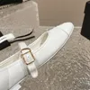 Designer hakken luxe sandaal C-editie Mary Jane dikke hak lak lederen paneel ronde neus enkele schoen voor dames