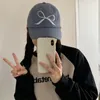 Visières Version coréenne de Style Instagram, casquette de Baseball brodée avec nœud pour femmes, visage assorti, petit et doux