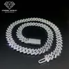 8-26 18 Polegada sólido s sier 9k 10k 14k ouro 10mm moissanite diamante congelado corrente cubana hip hop tênis colar para homem