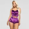 Sexy Women Ladies Pajama Velvet Sleepwear Sets Style Spaghetti Strap Quality High Two-pieces New Pajamas Party Shorts Set Oqfbj