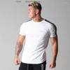 Mens T Shirts Gym klädkondition Running Skjorta Män o-hals T-shirt Bomull Bodybuilding Sport Tops Gym Training