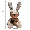 Simpatici giocattoli fai da te coniglio peluche creativo 38 cm coniglietto H1025 ornamento compleanno per regali accompagnare Natale bambola diamante bambini intarsiato Ntkme