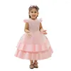 Vestidos de niñas Año Bordado de flores Baby Dress Bautismo 1er cumpleaños Princesa Kid para Boda Communion Prom Vestir