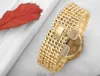 Ginave European och American Diamond Quartz Womens Watch 18K Gold Leaf Armband Casual Set Exquisite Wrist Watches