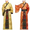 Roupas étnicas Roupa Antiga Homens Chineses Hanfu Trajes de Palco Terno Robe Chapéu Conjunto Traje Dança Folclórica