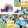 Storage Bags Waterproof Beach Bag Solid Punched Organizer Basket Summer Water Park Handbags Large Womens Stock Gifts Drop Delivery Hom Othmn