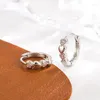 Orecchini a cerchio in argento 925 placcato cuore di cristallo per le donne Ragazze Bel regalo di gioielli da sposa E1334