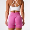 Pantalones cortos para mujer Pantalones cortos sin costuras Scrunch Entrenamientos elásticos para mujer Leggins cortos Trajes de fitness fruncidos Forma favorecedora Ropa de gimnasio Bordado NVGTN 230603