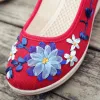 Pumps Veowalk Handmade New Spring Vintage Women Pumps Chinese Slip On Natural Linen Pumps Slope Heel Retro Cloth Canvas Soft Shoes