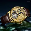 Zegarek na rękę 12 Zodiac Tiger Tourbillon zegarki Mężczyźni luksusowe pełne puste zegar Sport Sapphire Crystal Waterproof Mechanical Randwatch