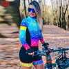 ODA Женская велосипедная комбинезон с длинным рукавом с длинным рукавом наборы с кожурами с кожуром Maillot Ciclismo Bicycle Clothing Рубашки 240313