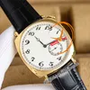 American 1921 82035 A4400 Автоматические мужские часы TWF 40 мм Желтое золото Белый циферблат Коричневый кожаный ремешок Super Edition Puretimewatch Reloj Hombre Montre Hommes PTVC