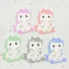 Halsketten 5 Stück Einhorn Silikon Baby Beißring Cartoon Tier Morderor BPA frei Nagetier Zähne Halskette DIY Geschenk Einhorn Baby Beißring